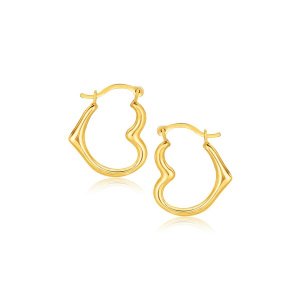 Unbranded 20460 10k Yellow Gold Heart Hoop Earrings