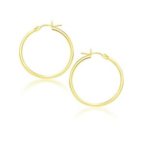 Unbranded 00356 14k Yellow Gold Polished Hoop Earrings (25 Mm)