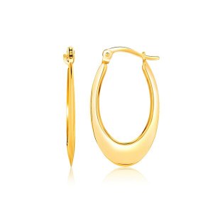 Unbranded 09531 14k Yellow Gold Puffed Graduated Open Oval Earrings