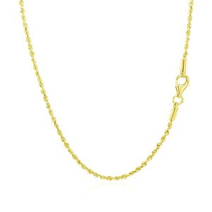 Unbranded 93657-22 10k Yellow Gold Solid Diamond Cut Rope Chain 1.5mm 