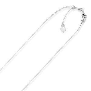 Unbranded 66546-22 14k White Gold Adjustable Snake Chain 0.85mm Size: 