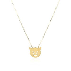 Unbranded 86434-16 14k Yellow Gold Necklace With Devil Emoji Symbol Si