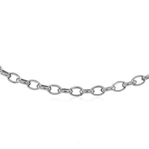 Unbranded 63660-7 4.6mm 14k White Gold Oval Rolo Bracelet Size: 7''