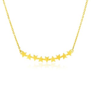 Unbranded 56179-18 14k Yellow Gold 18 Inch Necklace With Curve Of Star