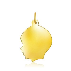 Unbranded 96547 14k Yellow Gold Large Boy Head Charm