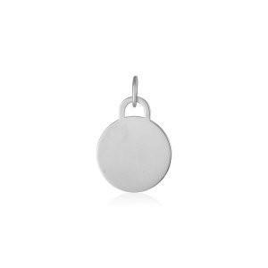 Unbranded 33756 14k White Gold Circle Tag Pendant