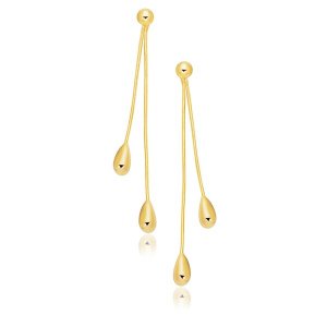 Unbranded 96661 14k Yellow Gold Double Drop Long Earrings