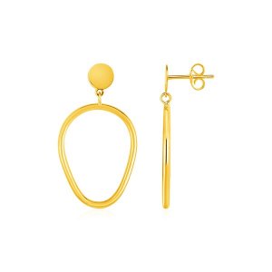 Unbranded 85845 Shiny Pear Shaped Drop Earrings In 14k Yellow Gold