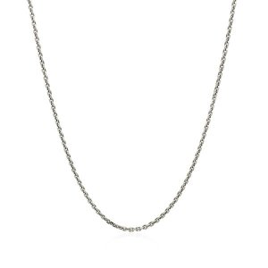 Unbranded 66153-24 14k White Gold Diamond Cut Cable Link Chain 1.4mm S