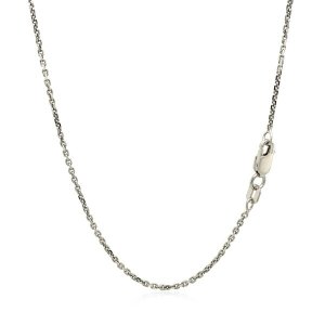 Unbranded 66153-24 14k White Gold Diamond Cut Cable Link Chain 1.4mm S