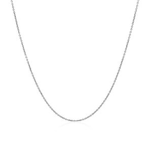 Unbranded 49956-16 14k White Gold Cable Link Chain 0.5mm Size: 16''