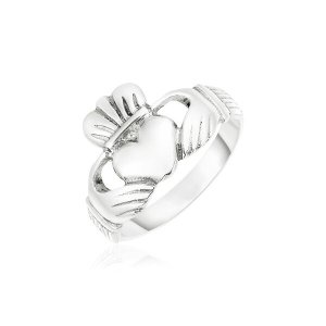 Unbranded 97544-7 Sterling Silver Wide Polished Claddagh Ring Size: 7