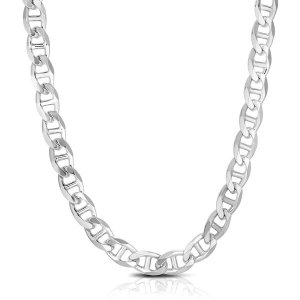 Unbranded 25746-24 Sterling Silver Rhodium Plated Mariner Chain 8.0mm 