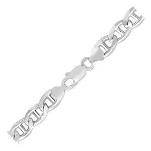 Unbranded 25746-24 Sterling Silver Rhodium Plated Mariner Chain 8.0mm 