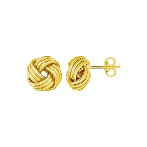 Unbranded 86567 Love Knot Post Earrings In 14k Yellow Gold