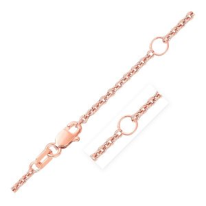 Unbranded 63804-18 Double Extendable Cable Chain In 14k Rose Gold (1.9