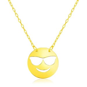 Unbranded 53337-16 14k Yellow Gold Necklace With Cool Emoji Symbol Siz