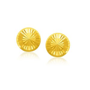 Unbranded 97760 14k Yellow Gold Textured Flat Style Stud Earrings