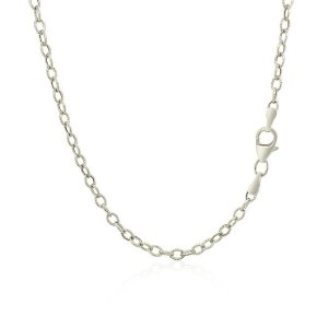 Unbranded 46369-16 2.5mm 14k White Gold Pendant Chain With Textured Li