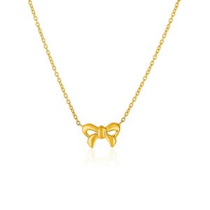 Unbranded 86504-18 14k Yellow Gold Pendant With Bow Size: 18