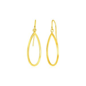 Unbranded 38026 14k Yellow Gold Earrings With Polished Open Teardrop D