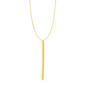 Unbranded 96044-24 Necklace With Long Bar Pendant In 14k Yellow Gold S