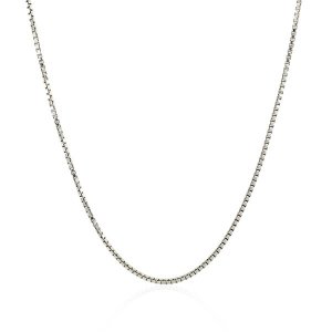 Unbranded 76778-24 Sterling Silver Rhodium Plated Box Chain 1.1mm Size