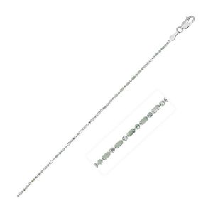 Unbranded 75965-16 14k White Gold Diamond-cut Bead Chain 1.0mm Size: 1