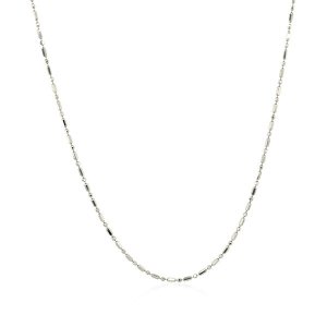 Unbranded 75965-16 14k White Gold Diamond-cut Bead Chain 1.0mm Size: 1