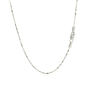 Unbranded 75965-16 14k White Gold Diamond-cut Bead Chain 1.0mm Size: 1