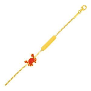 Unbranded 28666-6 14k Yellow Gold Childrens Bracelet With Bar And Enam