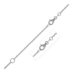 Unbranded 74975-18 Extendable Cable Chain In 14k White Gold (1.2mm) Si