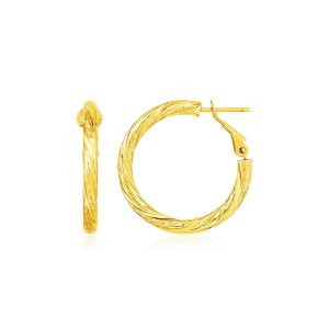 Unbranded 40953 14k Yellow Gold Petite Twisted Round Hoop Earrings