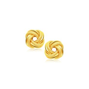 Unbranded 68015 14k Yellow Gold Intertwined Love Knot Stud Earrings