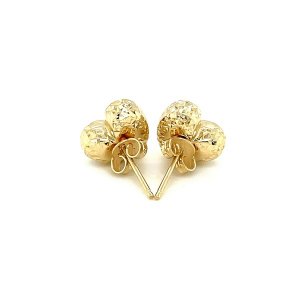 Unbranded 65364 14k Yellow Gold Puffed Heart Earrings With Diamond Cut