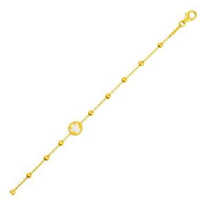 Unbranded 49374-6 14k Yellow Gold Childrens Bracelet With Angel And Be