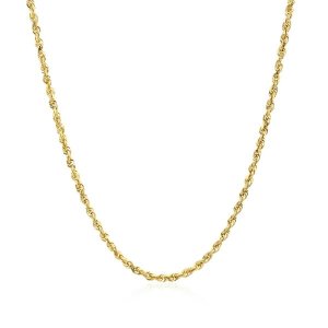 Unbranded 64394-16 2.0mm 10k Yellow Gold Solid Diamond Cut Rope Chain 