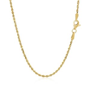 Unbranded 64394-16 2.0mm 10k Yellow Gold Solid Diamond Cut Rope Chain 