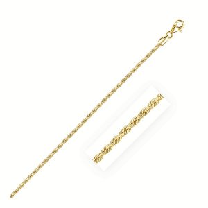 Unbranded 62866-22 2.25mm 10k Yellow Gold Solid Diamond Cut Rope Chain