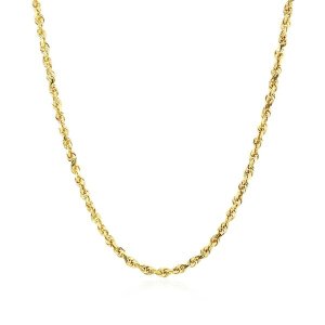 Unbranded 62866-22 2.25mm 10k Yellow Gold Solid Diamond Cut Rope Chain