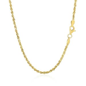 Unbranded 62866-22 2.25mm 10k Yellow Gold Solid Diamond Cut Rope Chain