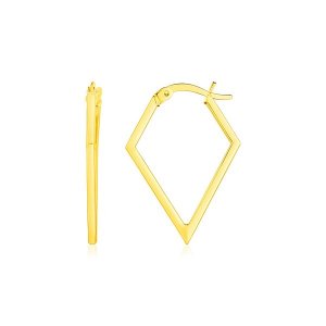 Unbranded 70500 14k Yellow Gold Diamond Motif Hoop Earrings