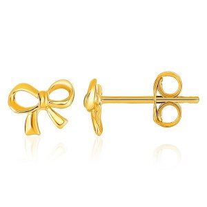 Unbranded 52493 14k Yellow Gold Bow Style Post Earrings