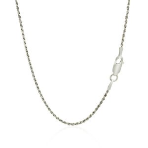 Unbranded 89978-16 Sterling Silver 1.4mm Diamond Cut Rope Style Chain 