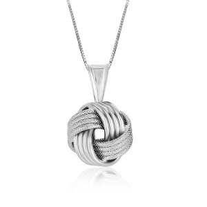 Unbranded 40454-18 Sterling Silver Pendant With A Ridge Textured Love 