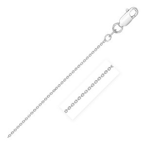 Unbranded 48600-20 Sterling Silver Rhodium Plated Round Cable Chain 1.