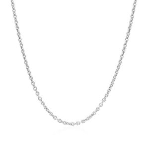 Unbranded 48600-20 Sterling Silver Rhodium Plated Round Cable Chain 1.