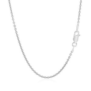 Unbranded 48600-20 Sterling Silver Rhodium Plated Round Cable Chain 1.