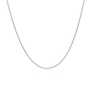 Unbranded 71868-18 14k White Gold Round Cable Link Chain 0.7mm Size: 1