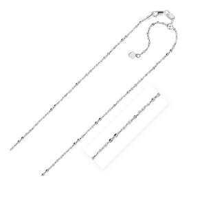 Unbranded 60384-22 Sterling Silver 1.0 Mm Adjustable Piatto Chain Size